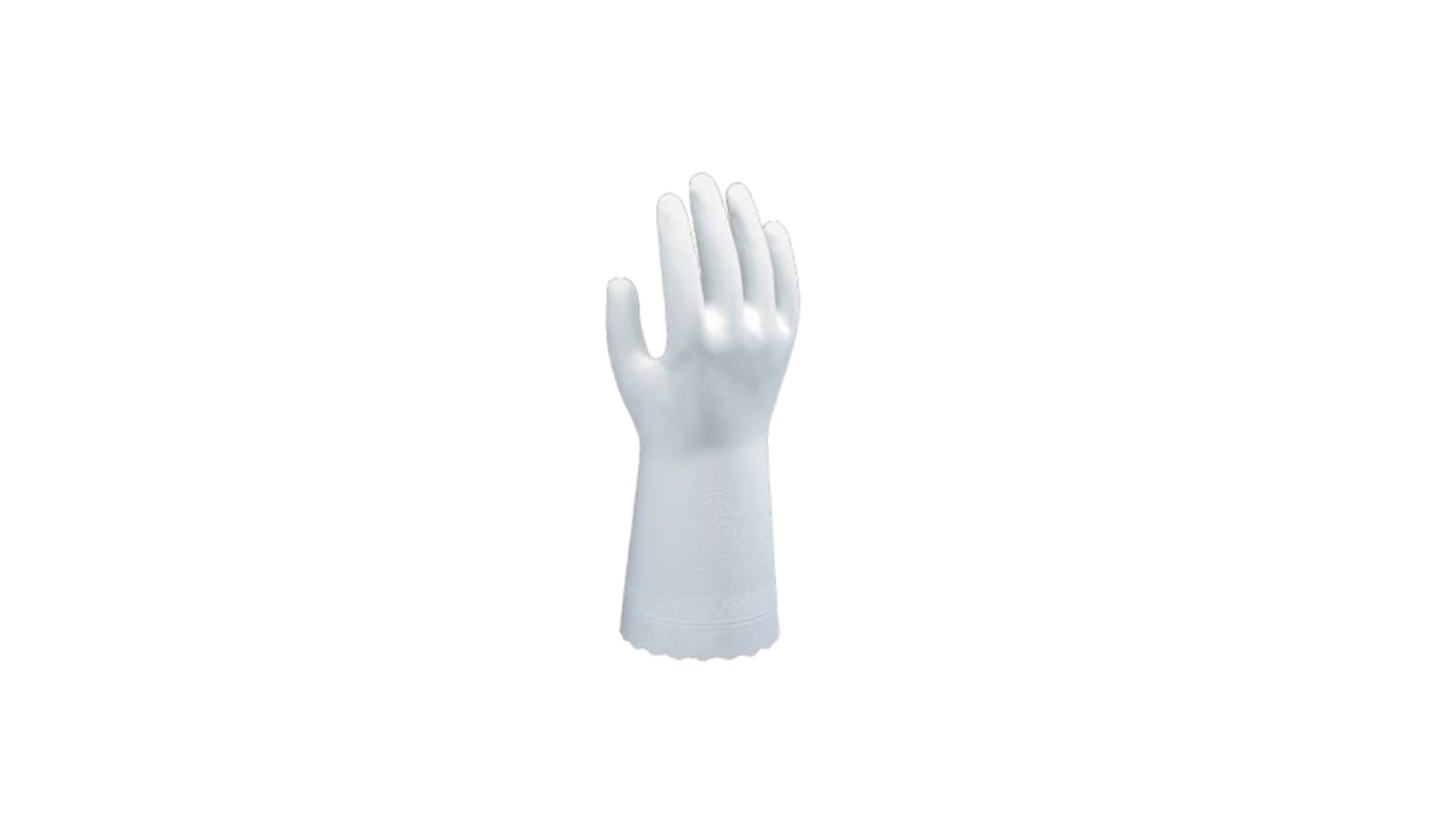 Showa BO700R White PVC Chemical Resistant Work Gloves, Size L, PVC Coating