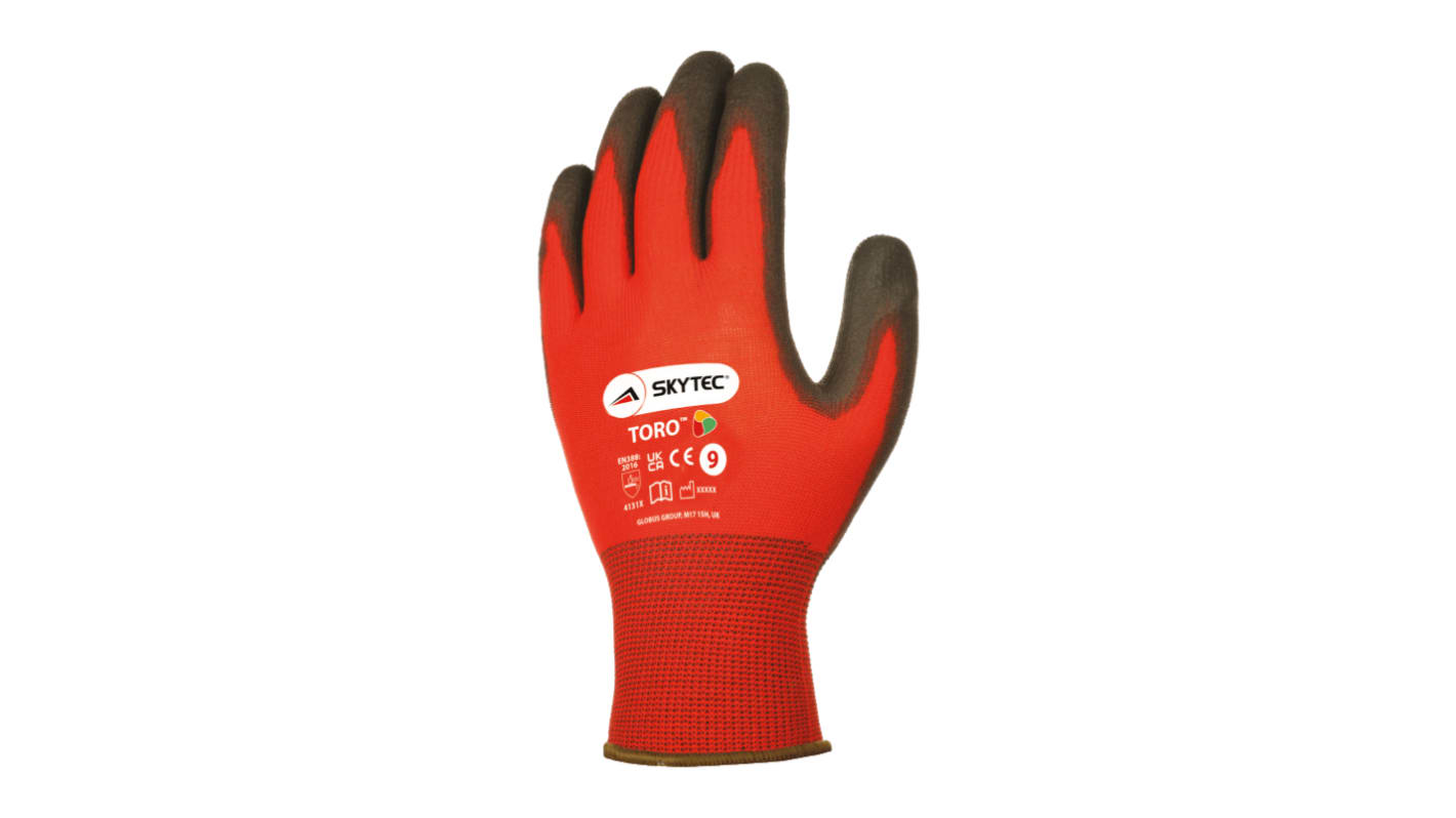 Guanti da lavoro Showa, Tg. 8, in Nylon, col. Nero/rosso