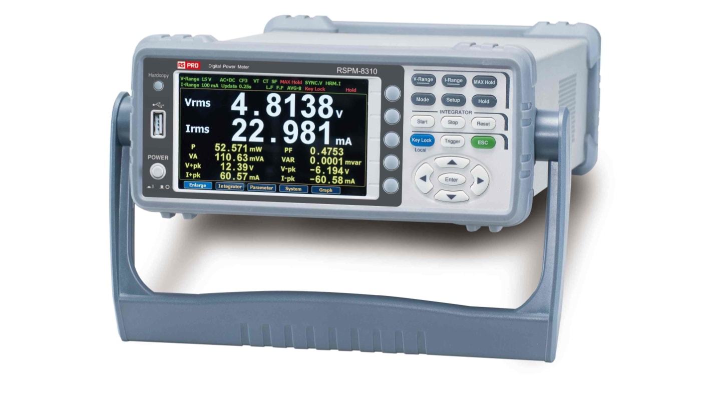 Medidor de alimentación eléctrica RS PRO RSPM-8310