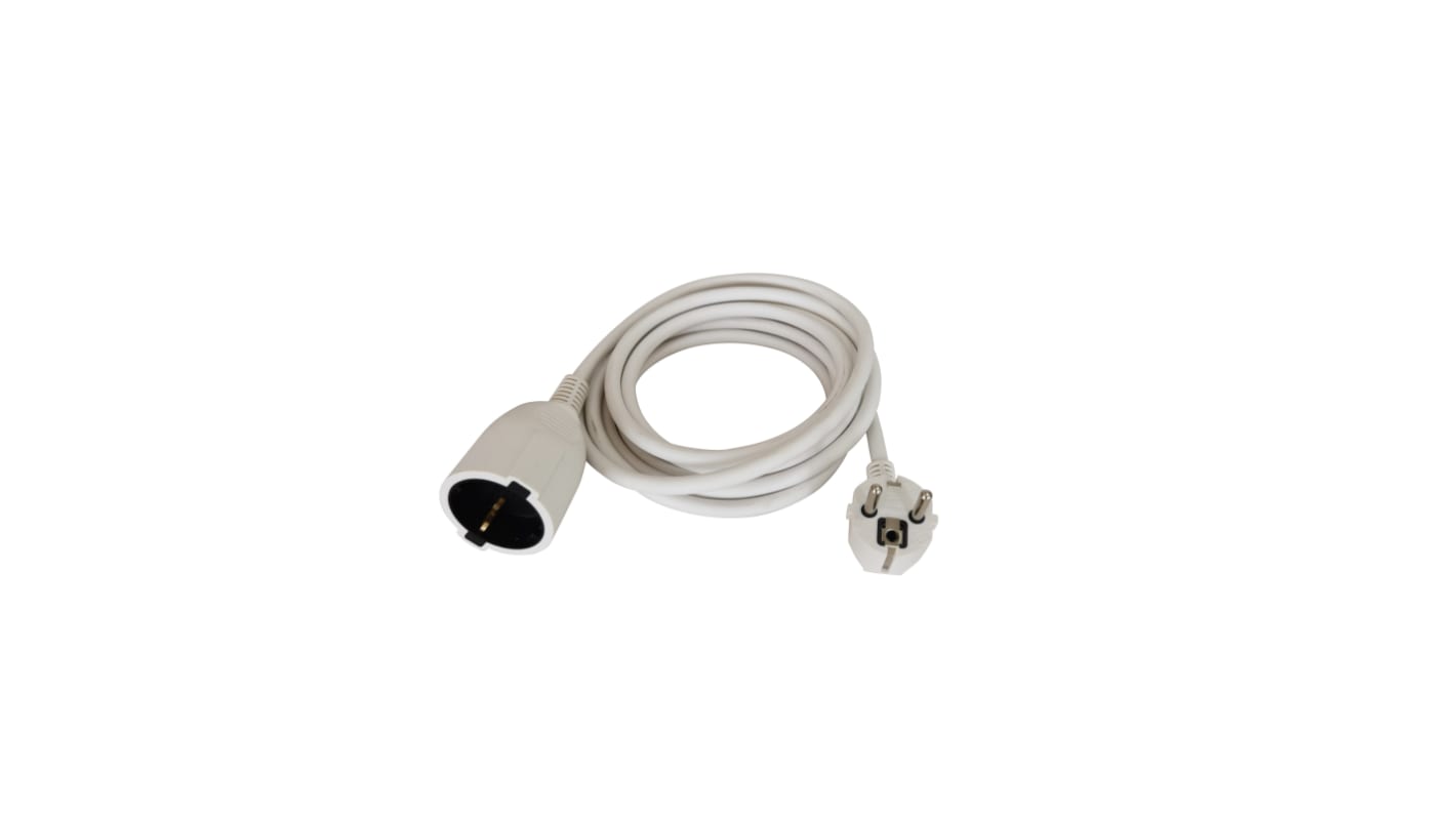 Regleta de enchufes RS PRO, long. cable 20m, 1 toma Tipo F - Schuko alemán, 250 V, 16A Blanco, IP20