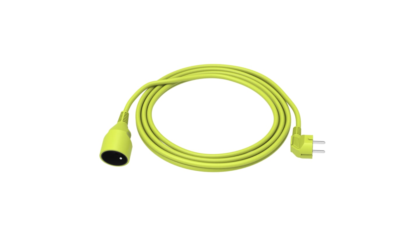 Regleta de enchufes RS PRO, long. cable 20m, 1 toma Tipo E - francés, 250V, 16A Verde, IP20