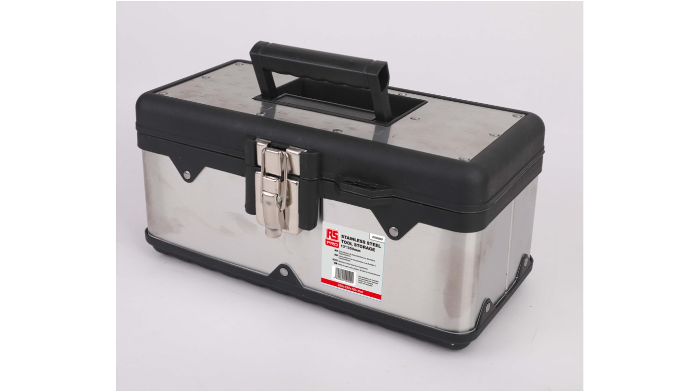 RS PRO Polypropylene, Stainless Steel Tool Box, 350 x 190 x 165mm