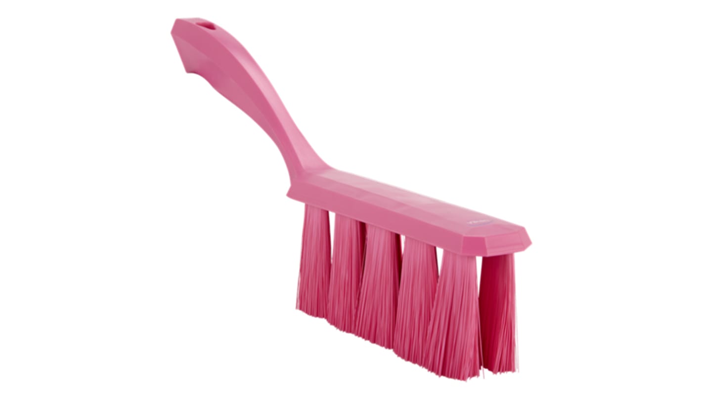 Vikan Soft Bristle Pink Hand Brush, 330mm bristle length, Polyester bristle material