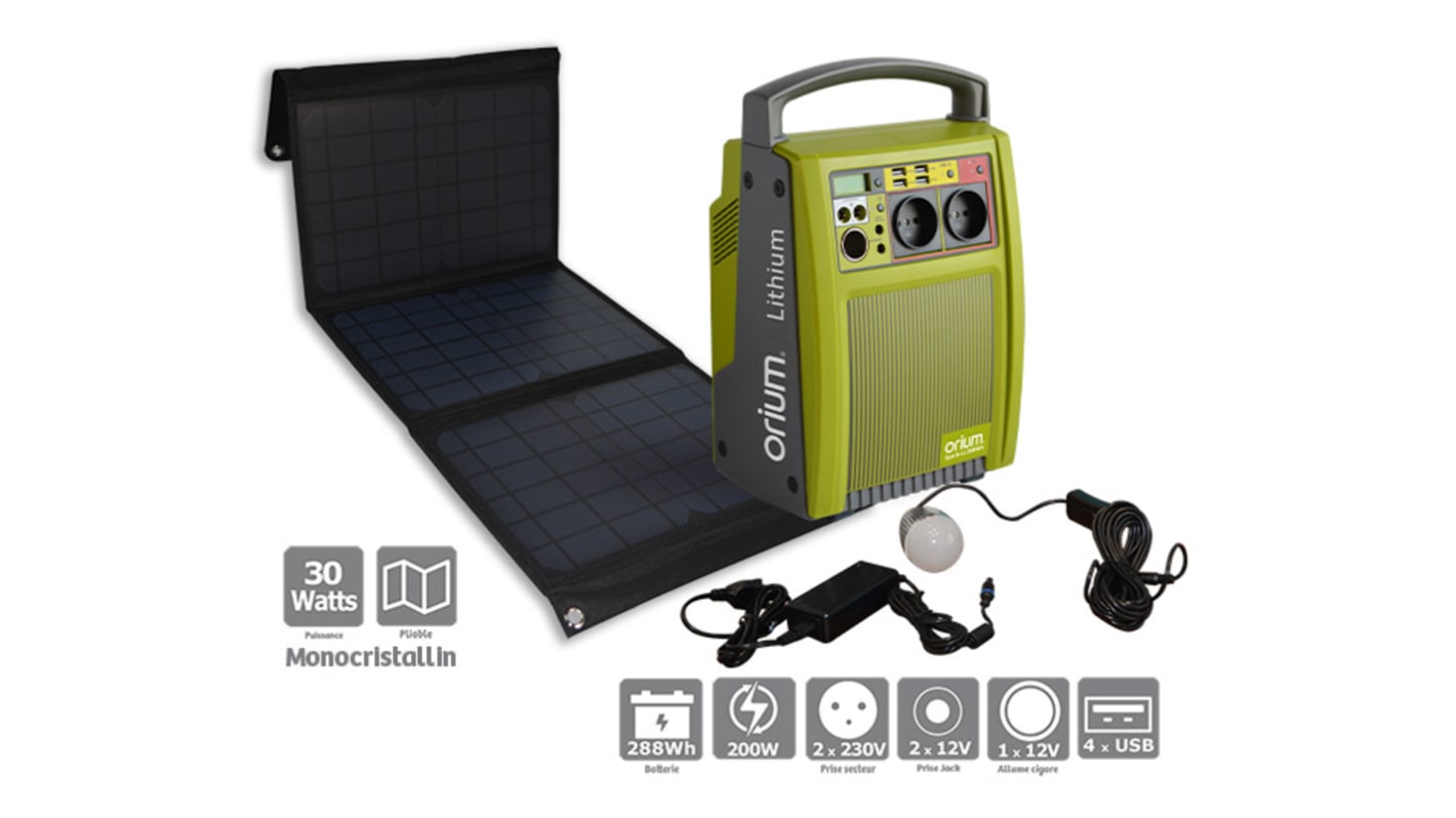 Pack generador solar portátil 200W, 230V