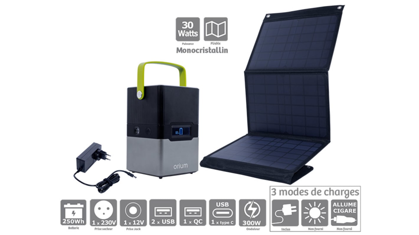 Přenosná napájecí stanice Pack, IZYWATT 250, 300W, počet fází: 1, Čistá sinusovka, výstup: 230V, Typ E