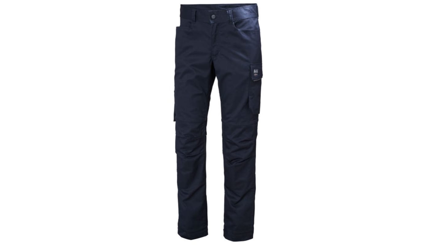 Pantalon de travail Helly Hansen 77523, 124cm Homme, Bleu marine en Coton, polyester, Léger, Extensible