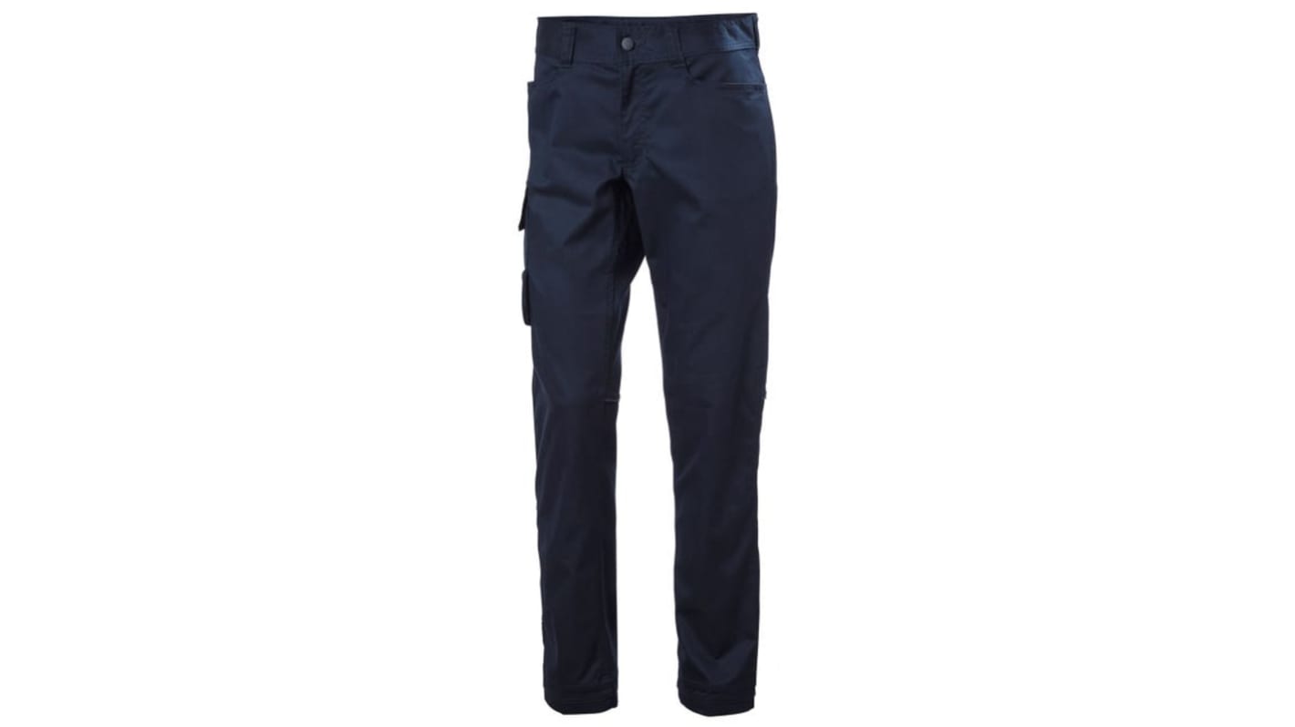 Pantalón para Hombre, pierna 87cm, Azul marino, Ligero, Elástico, Algodón, poliéster 77525 36plg 92cm