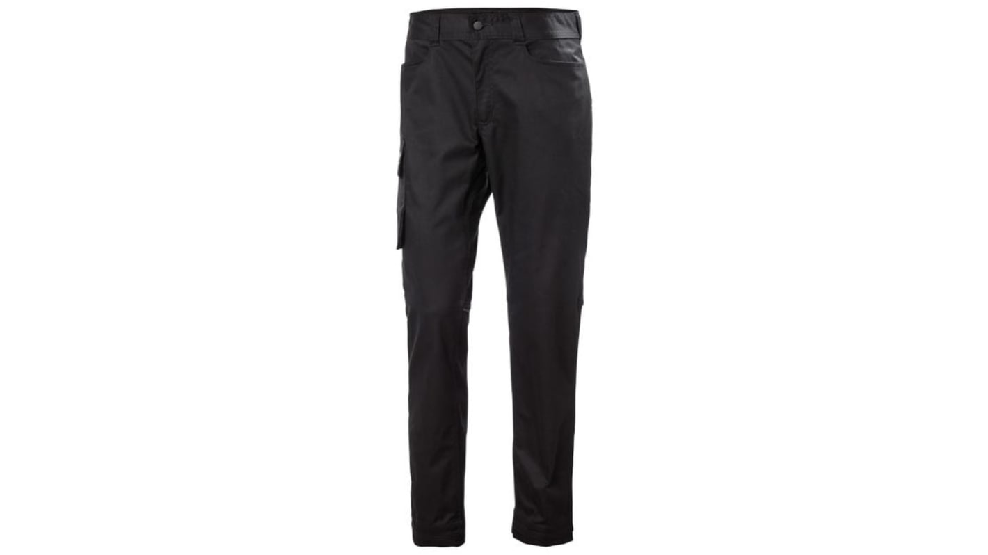 Pantaloni Nero Cotone, poliestere per Uomo, lunghezza 81cm Leggero, Elastico 77525 35poll 88cm