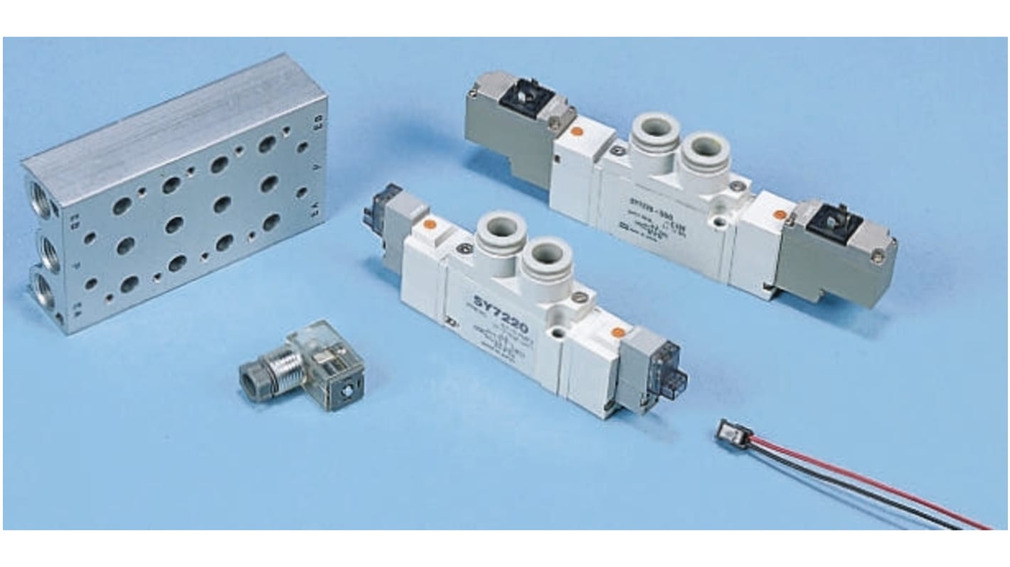 SMC 5/2 Pneumatic Solenoid Valve - Solenoid/Pilot SY5000 Series 24V dc