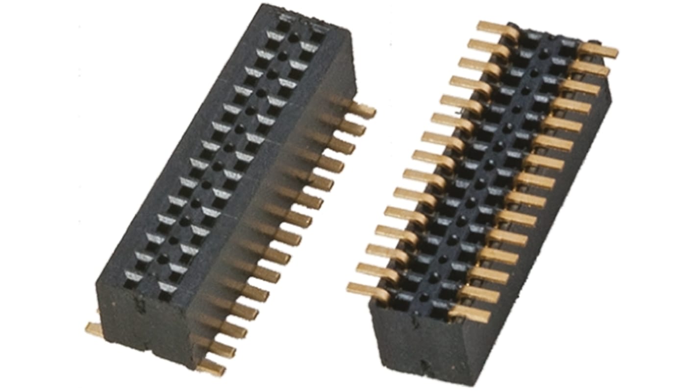 Samtec CLE Series Straight Surface Mount PCB Socket, 30-Contact, 2-Row, 0.8mm Pitch, Solder Termination