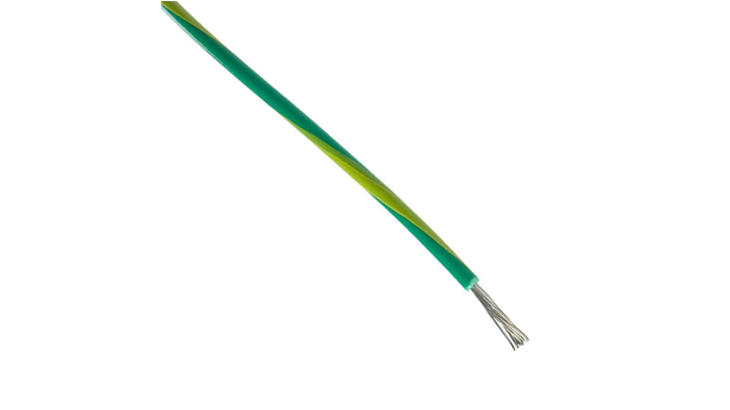 Alpha Wire Hook-up Wire PVC Series Green, Yellow 0.357 mm² Hook Up Wire, 22, 7/30, 100ft, PVC Insulation