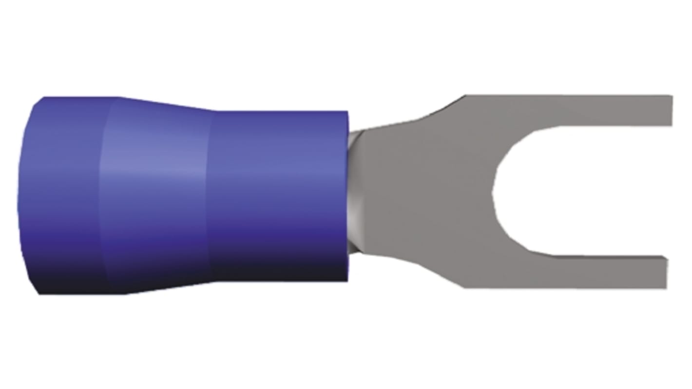 TE Connectivity Insulated Crimp Spade Connector, 1mm² to 2.6mm², 16AWG to 14AWG, 4.17mm Stud Size, Blue