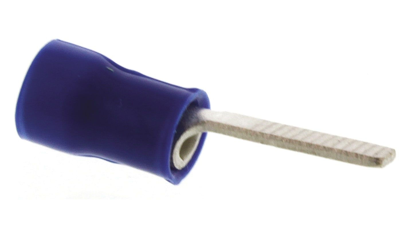 TE Connectivity, PLASTI-GRIP Insulated Crimp Blade Terminal 10.3mm Blade Length, 1mm² to 2.6mm², 16AWG to 14AWG, Blue