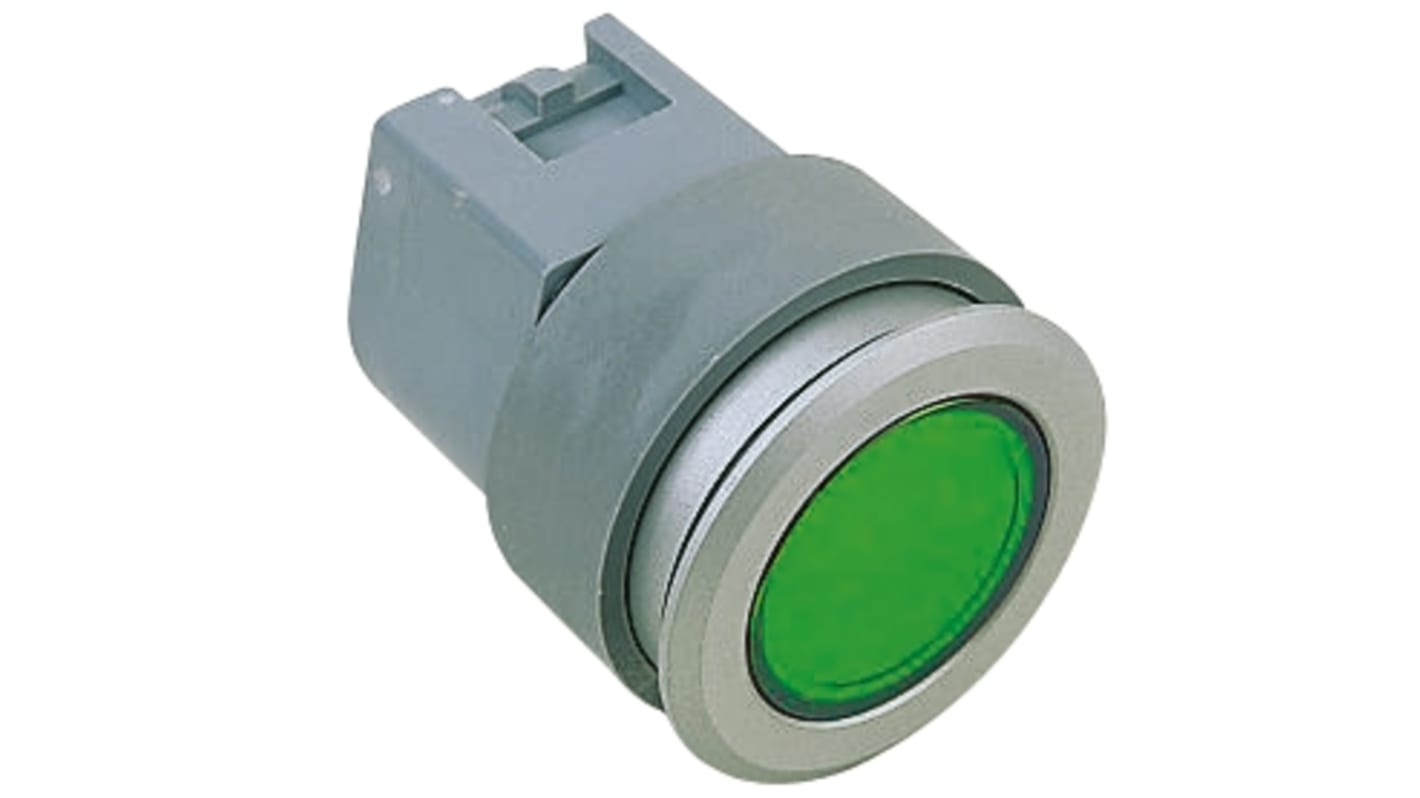 EAO, EAO 04, Panel Mount Green Pilot Light, 31mm Cutout, IP65, Round