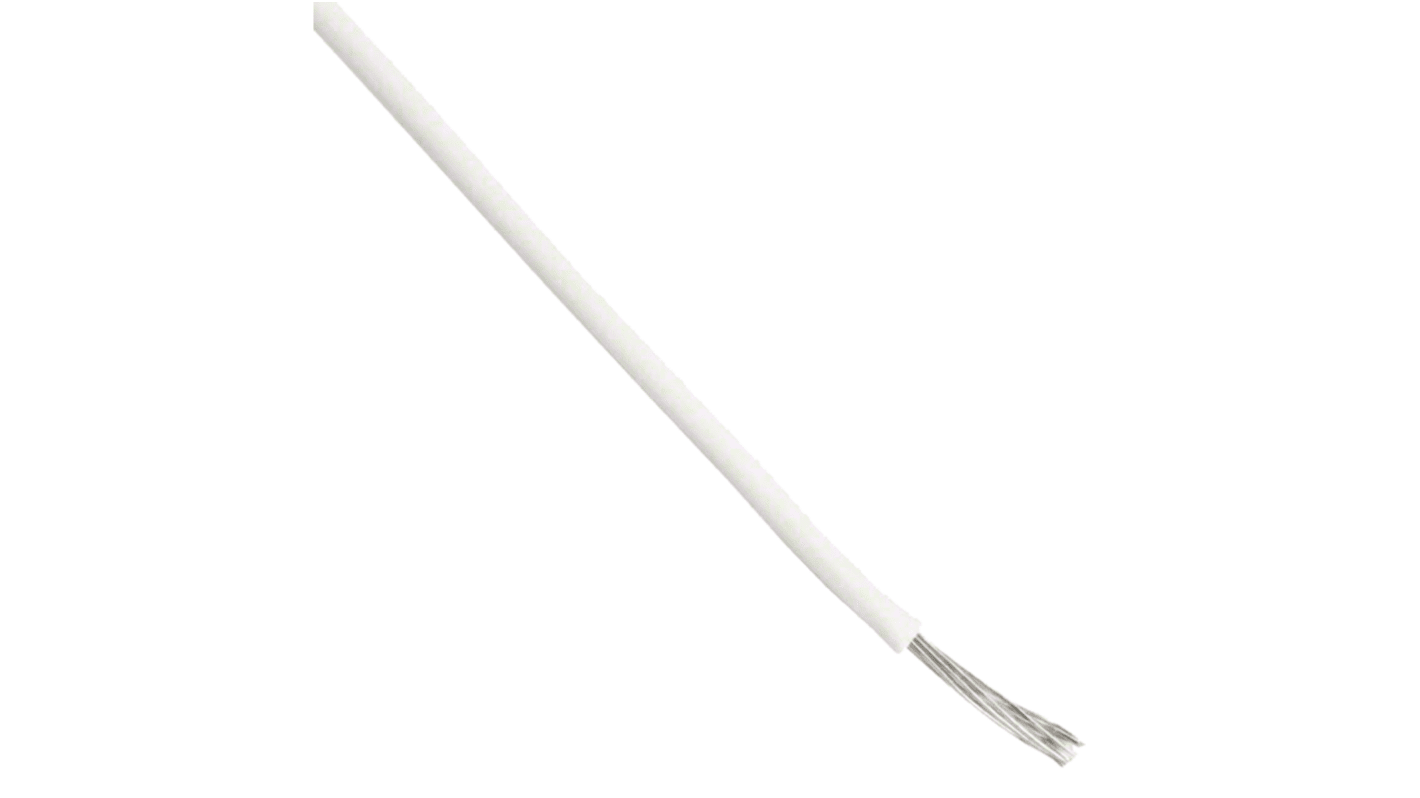 Alpha Wire 7055 Series White 0.33 mm² Hook Up Wire, 22 AWG, 7/0.25 mm, 30m, PVC Insulation