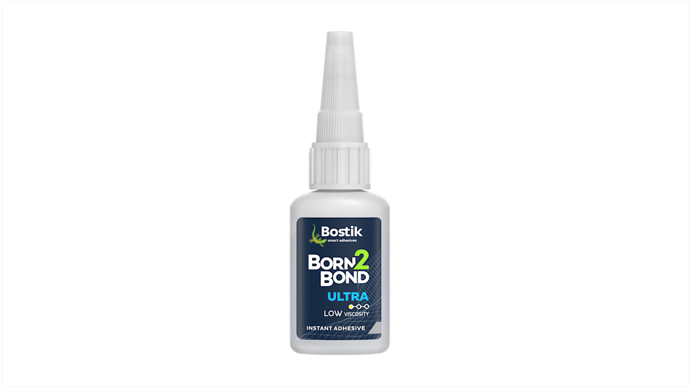 Bostik Born2Bond Sofortklebstoff Methoxyethyl Cyanacrylat Flüssigkeit, Paste transparent, Flasche 20 g