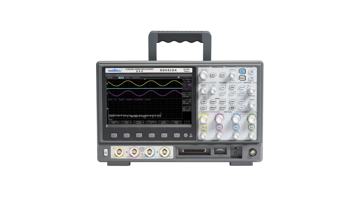 Metrix DOX 3104 DOX3000 Series Digital Bench Oscilloscope, 4 Analogue Channels, 100MHz - RS Calibrated