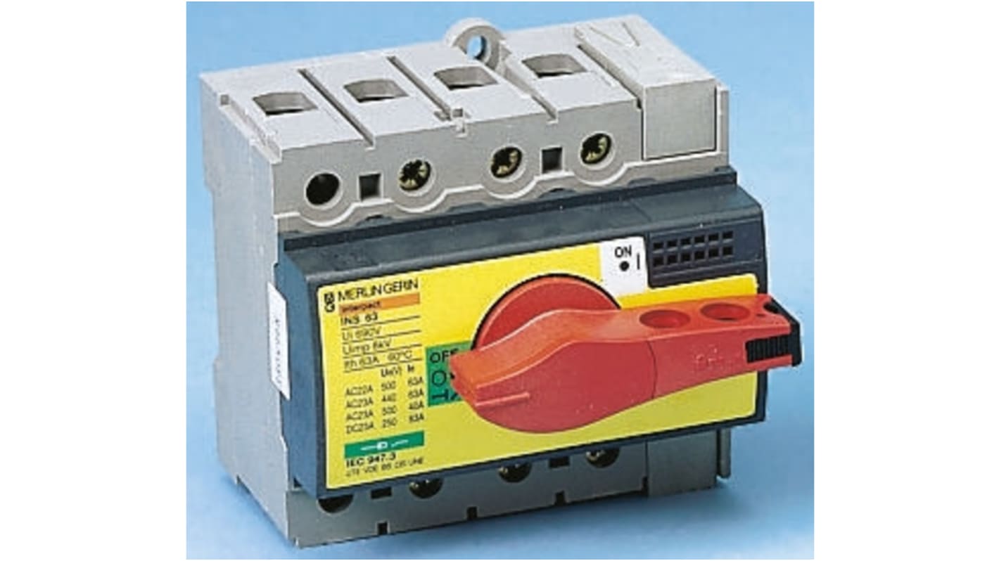 Schneider Electric 4P Pole Isolator Switch - 100A Maximum Current, 55kW Power Rating, IP40