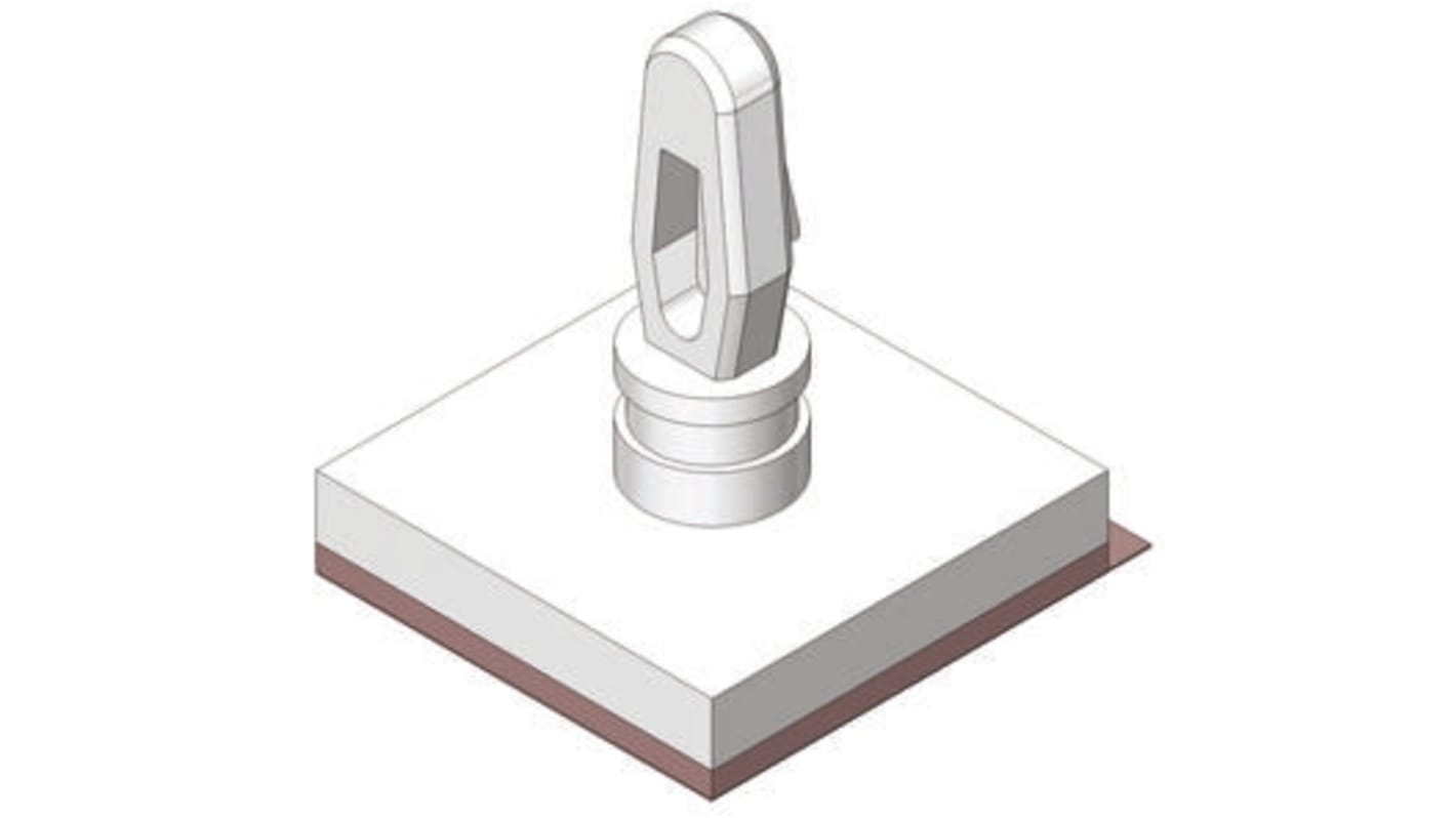 LCBSBM-08-01A-RT, 12.7mm High Nylon PCB Support for 3.18mm PCB Hole, 12.7 x 12.7mm Base