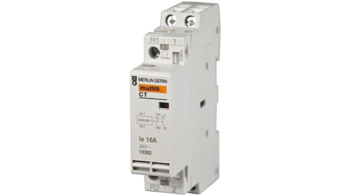 15382 | Merlin Gerin CT Series Contactor, 240 V ac Coil, 2-Pole, 16 A ...