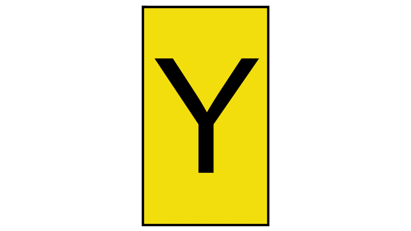 HellermannTyton Ovalgrip Kabel-Markierer, aufsteckbar, Beschriftung: Y, Schwarz auf Gelb, Ø 1.7mm - 3.6mm, 5mm x