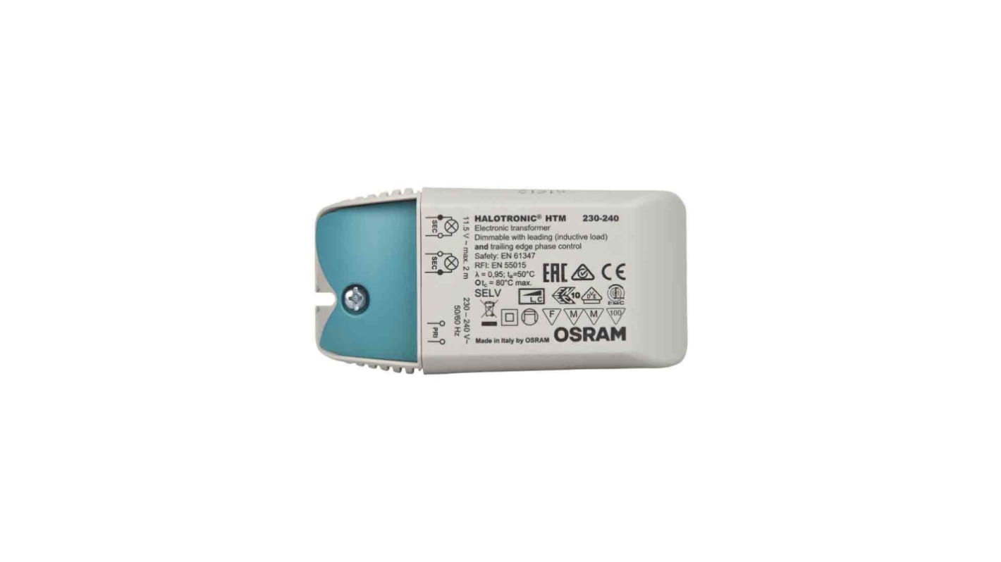 Trasformatore spia Elettronico Osram 1, primario 230 → 240V ca, secondario 11.3V ca, 35 → 105W, 108 x 52