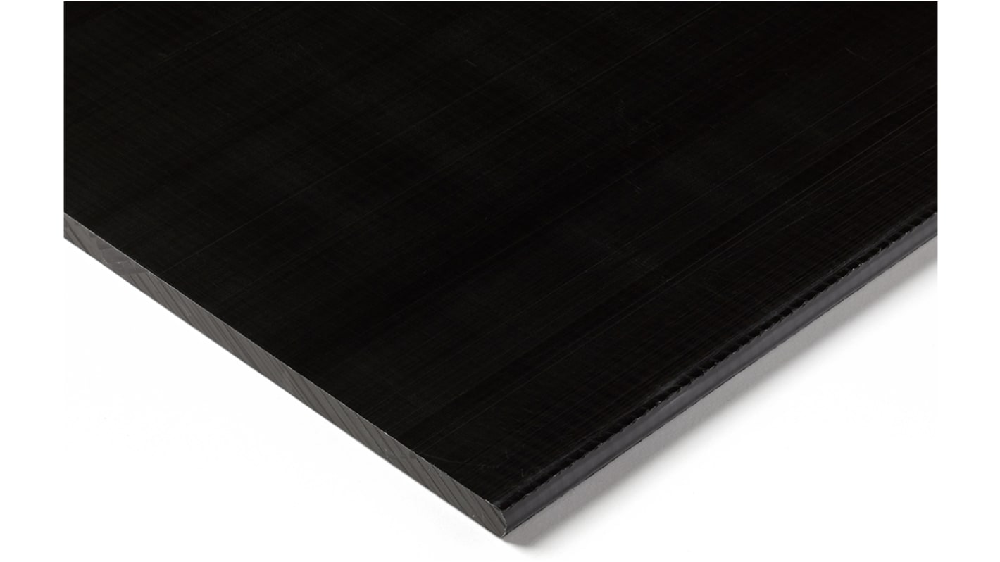 RS PRO Black Plastic Sheet, 500mm x 300mm x 6mm