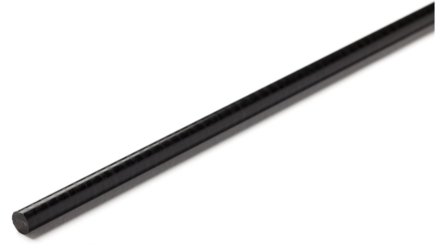 RS PRO Black Acetal Rod, 1m x 6mm Diameter