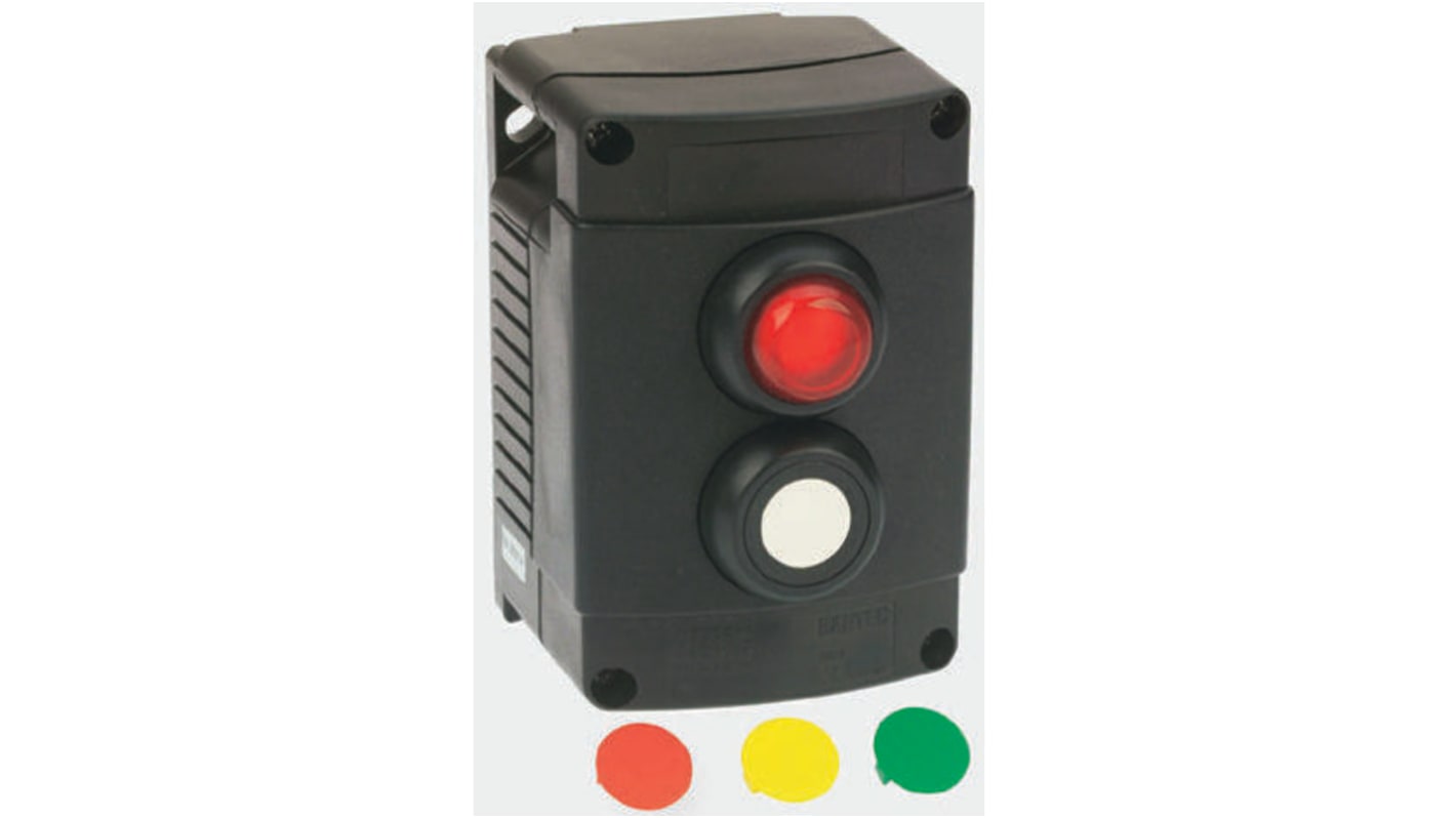 Bartec Push Button Control Station, Thermoplastic, IP66, IP67