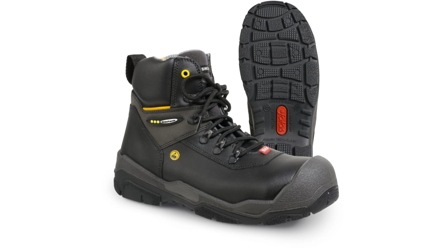 Ejendals 1828 Black, Yellow ESD Safe Aluminium Toe Capped Unisex Ankle Safety Boots, UK 5, EU 38