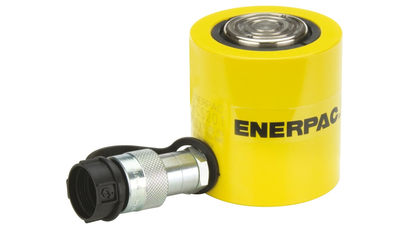 Enerpac RCS Hydraulikzylinder mit geringer Höhe, Einfachbetätigung, Hub 45mm, Hubleistung 20t, eingef.L. 98mm