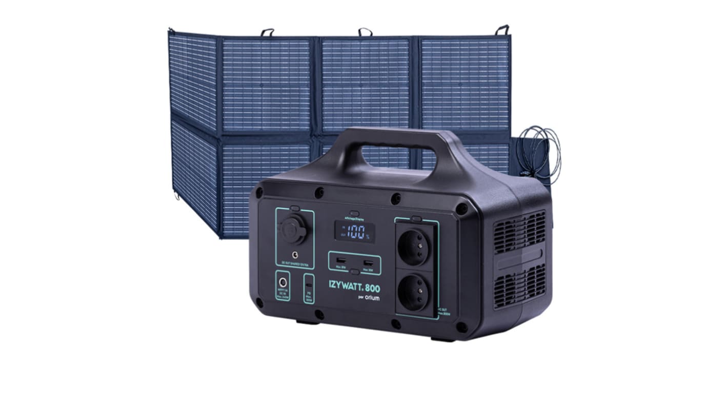 Pack generador solar portátil 800W, 230V