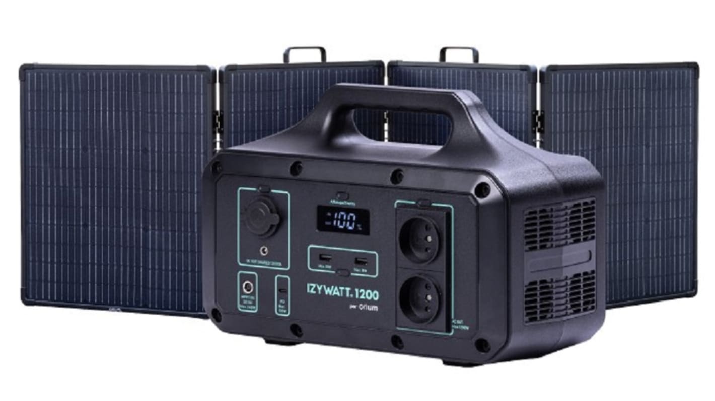 Pack generador solar portátil 1200W, 230V