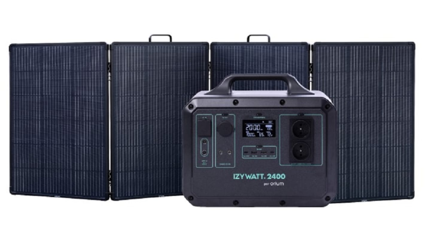 Pack generador solar portátil 2400W, 230V