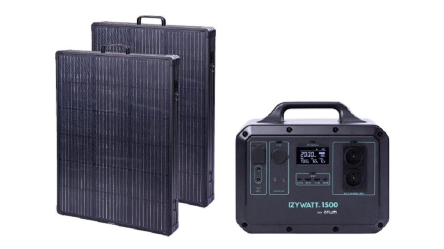 Pack generador solar portátil 1500W, 230V