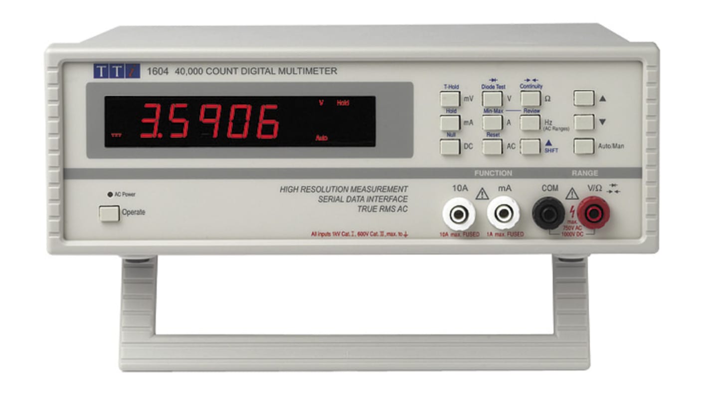 Aim-TTi 1604 Bench Digital Multimeter, True RMS, 10A ac Max, 10A dc Max ...