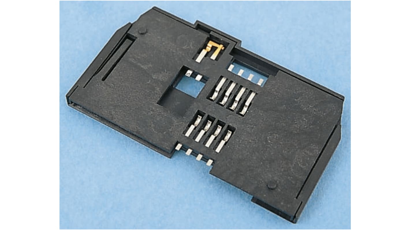 Connecteur de carte mémoire Angle droit RS PRO, Montage en surface, Smart Card, raccordement A souder