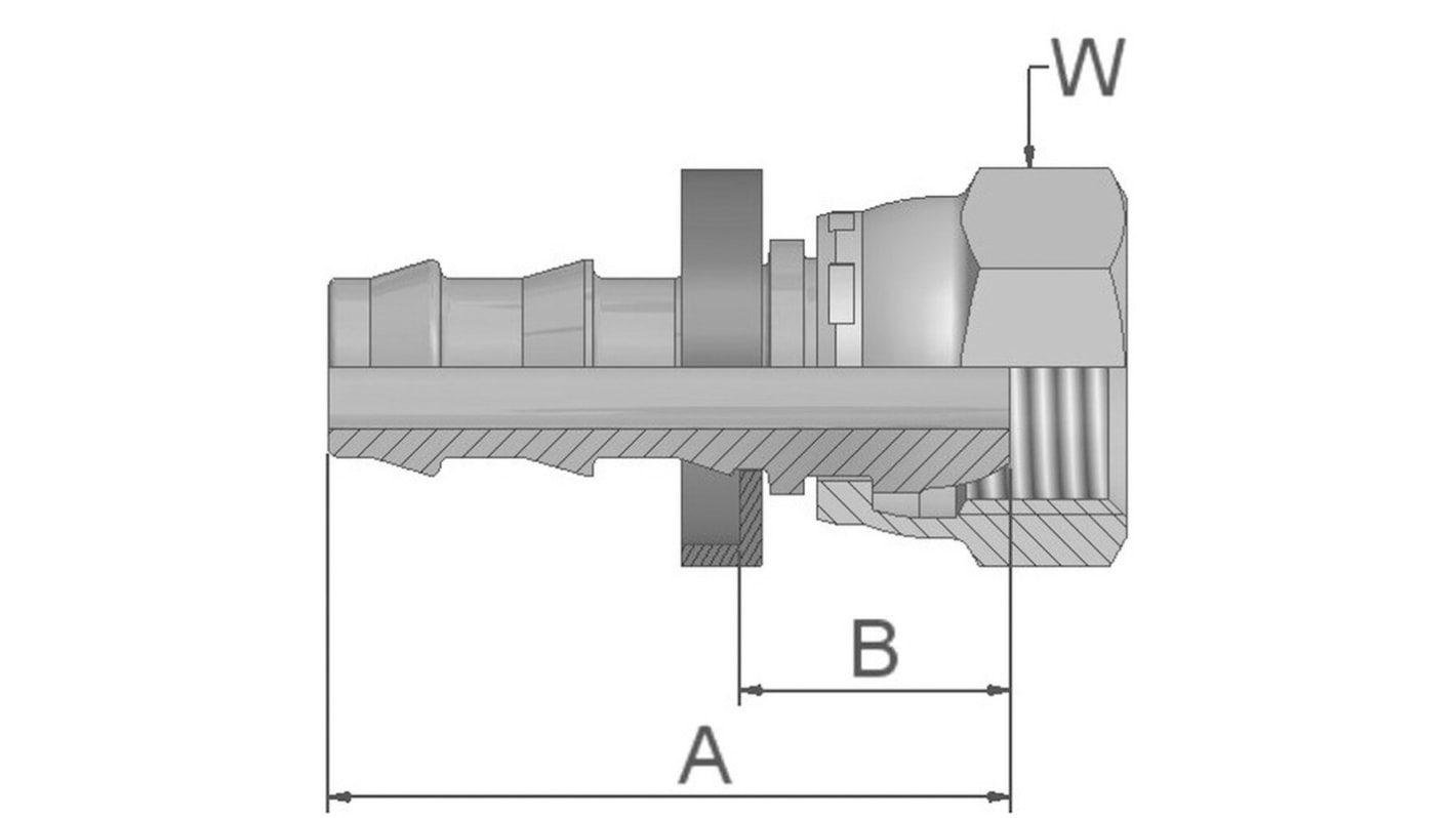 Girevole idraulico Parker, connettore A: 1/4 poll., B: M12 Femmina, in Ottone