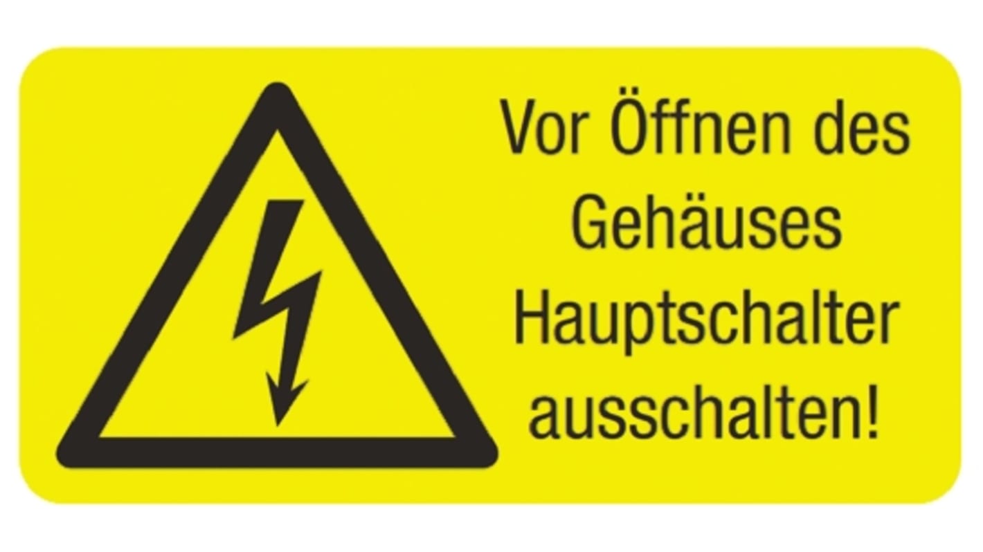 ESSW18052 Idento SelfAdhesive Hazard Warning Sign (German) RS