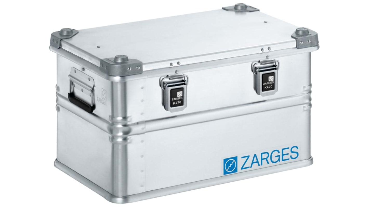 Zarges K 470 Aluminium Transportkoffer Silber, Außenmaße 340 x 600 x 400mm / Innen 310 x 550 x 350mm