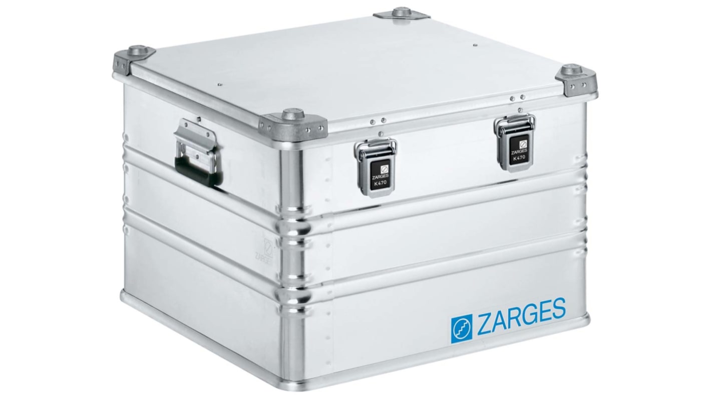 Zarges K 470 Aluminium Transportkoffer Silber, Außenmaße 410 x 600 x 600mm / Innen 380 x 550 x 550mm