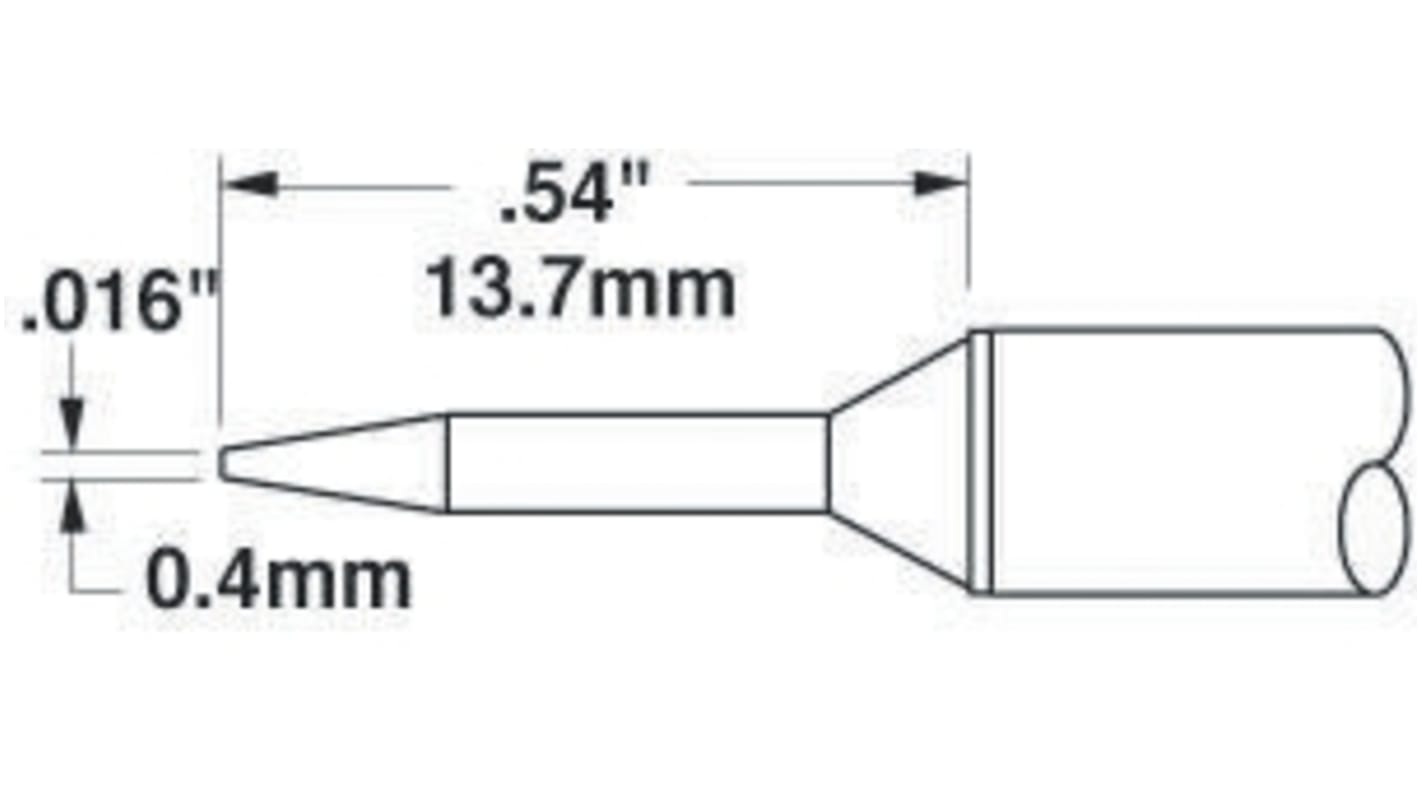 Punta saldatore Metcal STTC, serie STTC-0, 0,4 mm, forma conica
