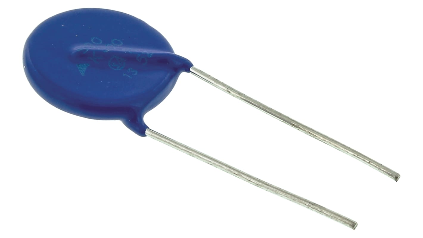 Varistor de óxido metálico EPCOS Standard, tensión de ruptura 470V, 100A, 173J, 780pF, dim. 21.5 (Dia.) x 5.6mm, paso