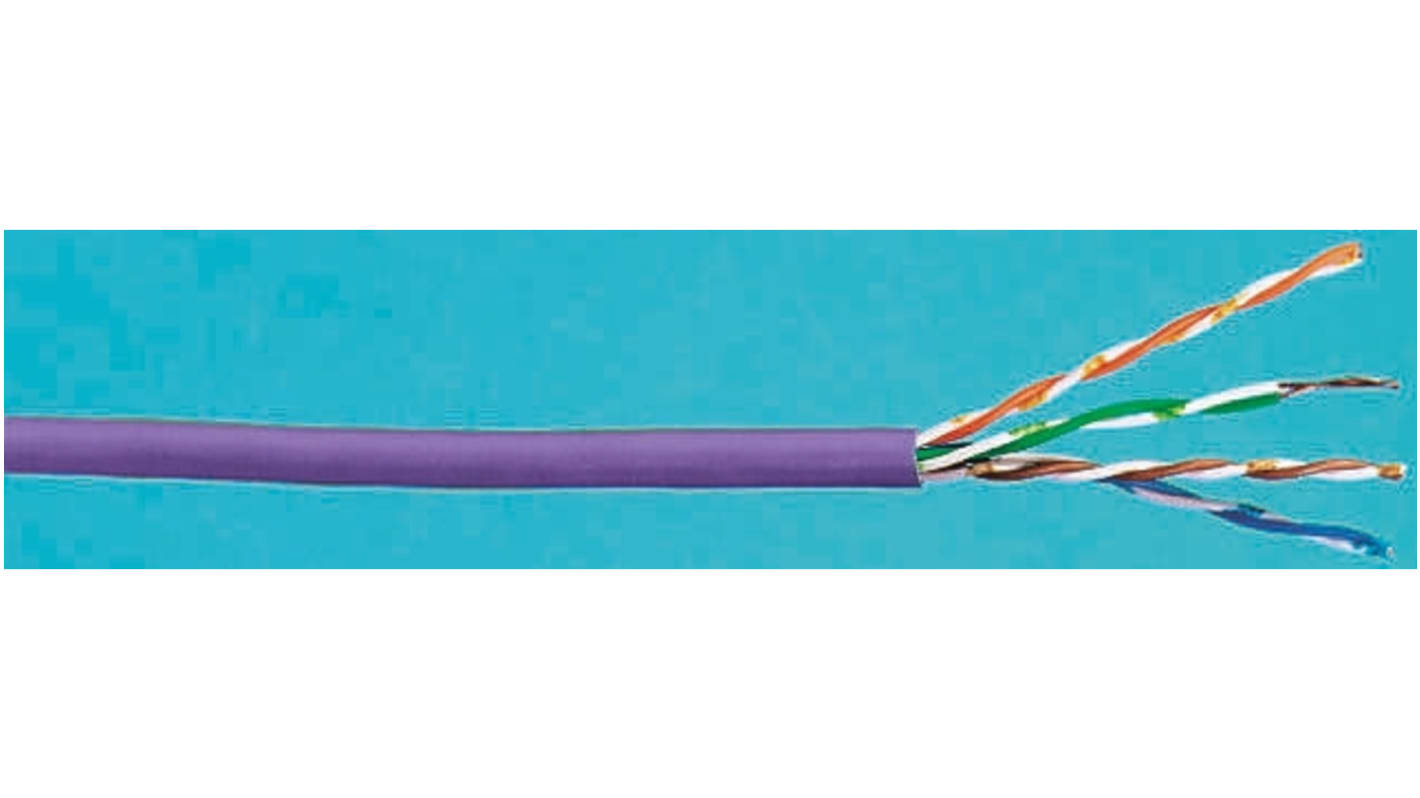 GPFHF1RLX VIOLET BrandRex Cat5e Cable, F/UTP, Purple LSZH Sheath