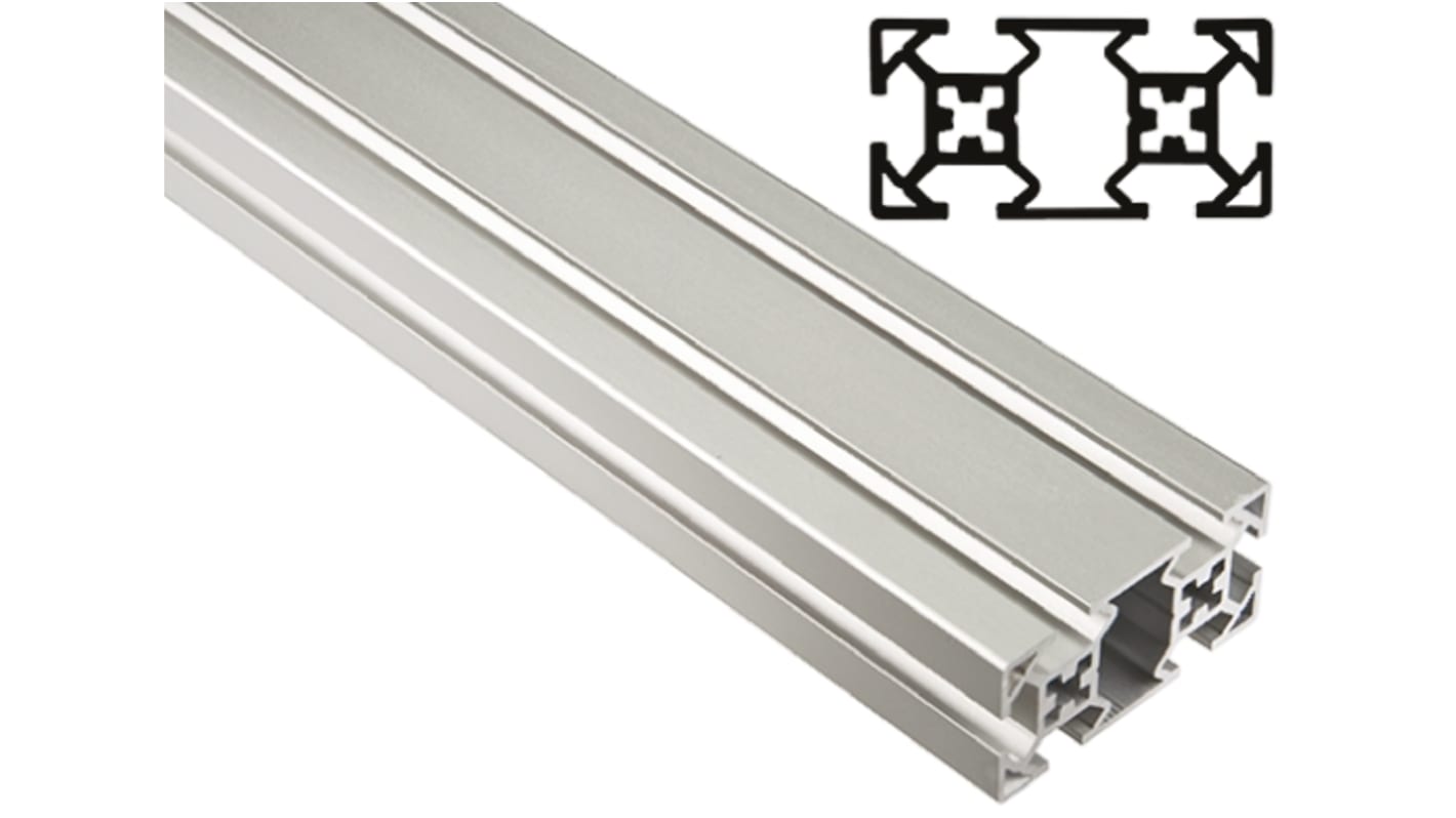 FlexLink Silver Aluminium Profile Strut, 30 x 60 mm, 7.2mm Groove, 3000mm Length, Series XF