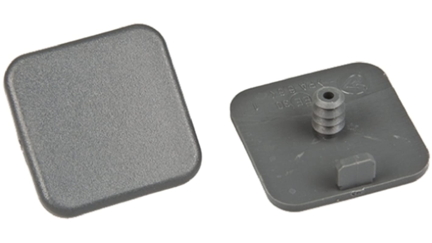 XFEE 30 FlexLink Grey Square End Cap, 30 mm Strut Profile, 7.2mm