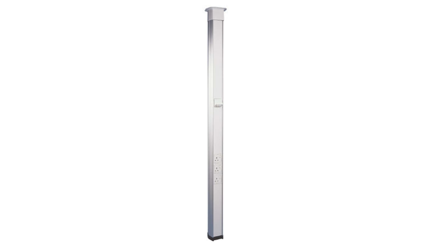 Schneider Electric PP White Power Pole Trunking - Closed Slot, W100 mm x D85mm, L3.6m, Aluminium