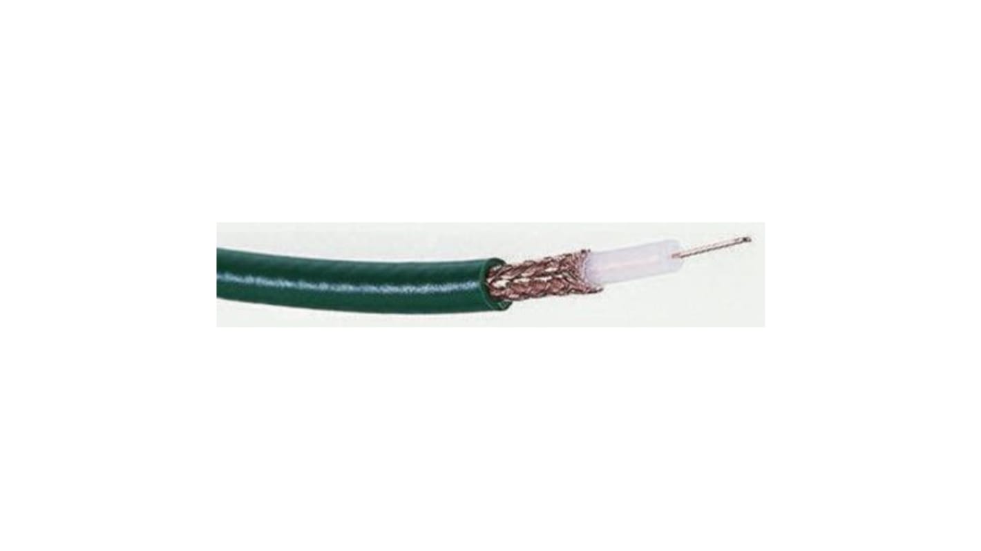 Koaxiální kabel, Zelená Polyvinylchlorid PVC, vnější průměr: 6mm 100m Bedea Bez koncovky