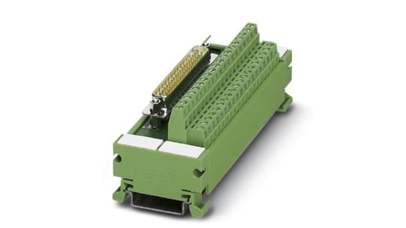 Modulo di interfaccia, Phoenix Contact, D-sub, Montaggio guida DIN, Femmina, 15 poli, 25 V ca, 60 V cc, 2.5A