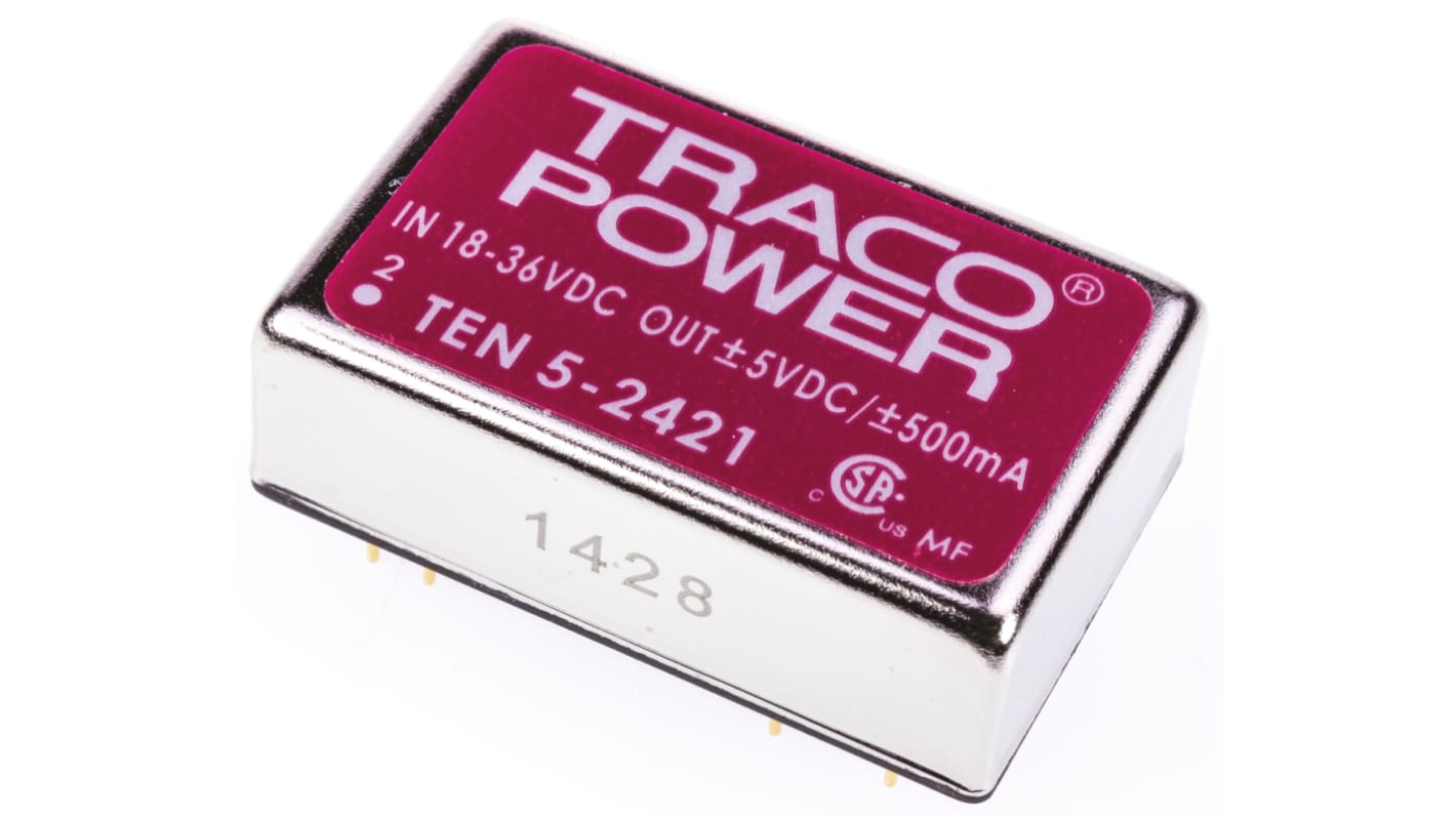 TRACOPOWER DC-DCコンバータ Vout：±5V dc 18 → 36 V dc, 6W, TEN 5-2421